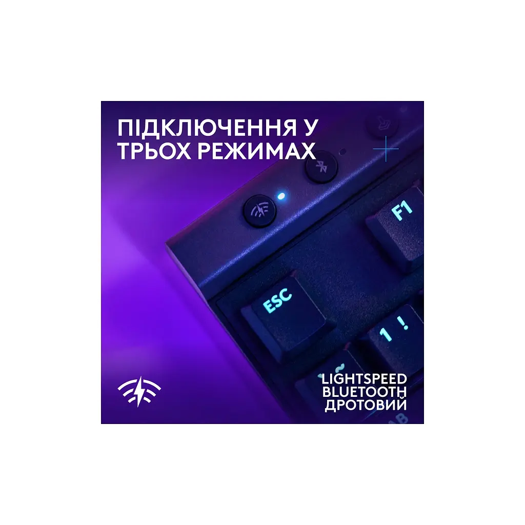 Клавіатура Logitech G515 TKL Lightspeed GL Tactile RGB Wireless/Bluetooth/USB UA Black (920-014075) - фото 5