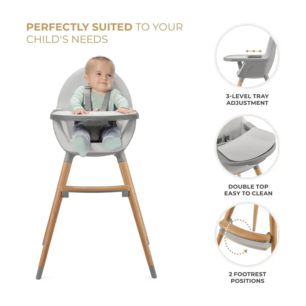 Стілець для годування Kinderkraft 2 в 1 Fini 2 Grey (5902533924509) - фото 5