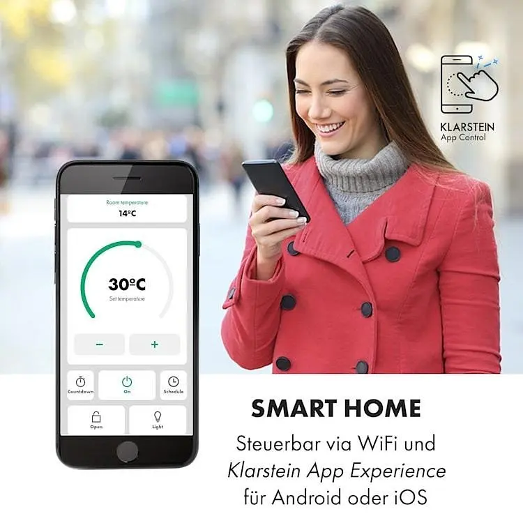 Конвекционный обогреватель Klarstein Bensin Smart 1500 (10035401) - фото 5