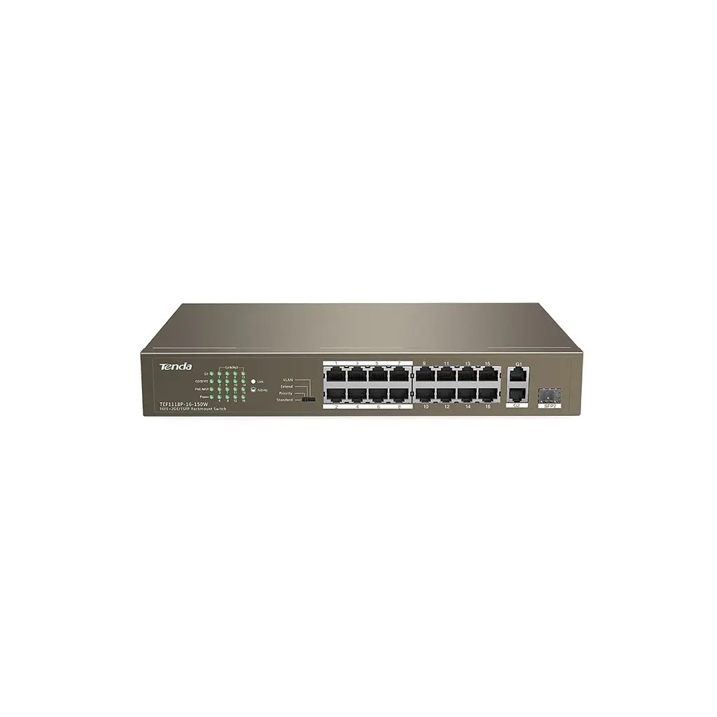 Комутатор мережевий Tenda TEF1118P-16-150W - фото 2