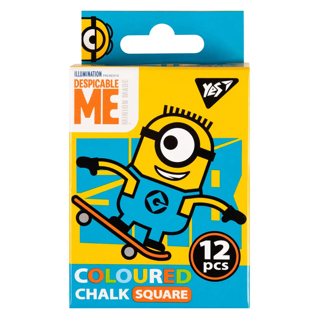 Крейда кольорова YES квадратна 12 шт 6 кол Minions 400391