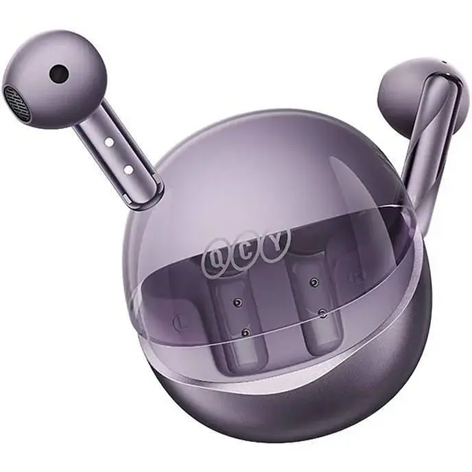 Бездротові навушники QCY AilyBuds Clear T32 Headphones фіолетові - фото 2