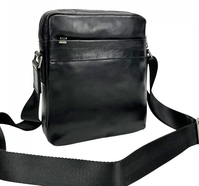 Чоловіча сумка Tiding Bag з натуральної шкіри Чорна (S8017A) - фото 2