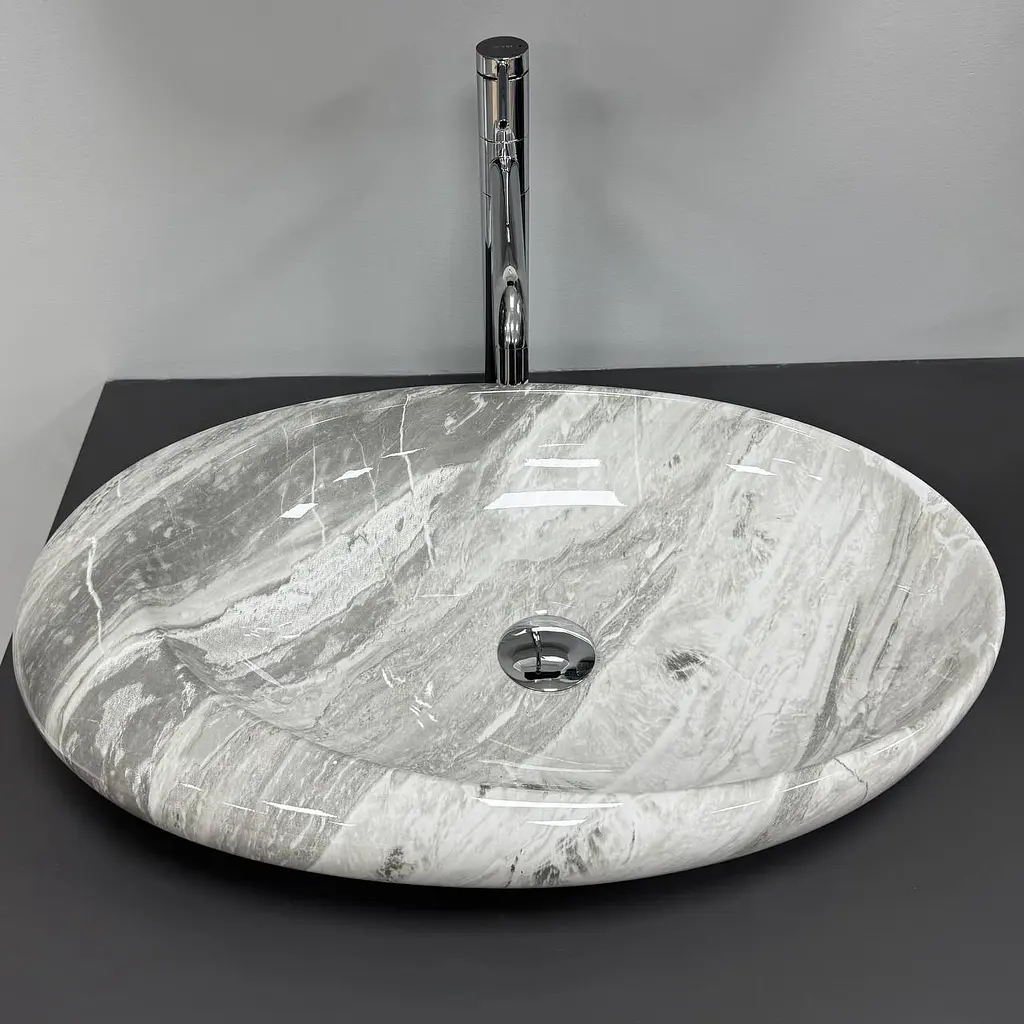 Умивальник VBI Vicenza M накладний 58x36 см grey stone glossy VBI-014806 - фото 3
