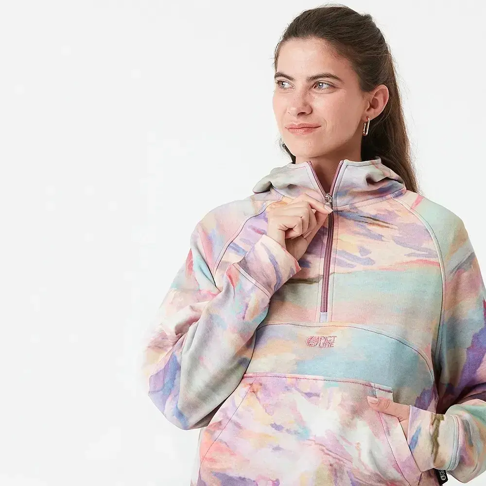 Толстовка жіноча Picture Organic Quenda 1/2 Zip Printed Women S Блакитний-Рожевий - фото 3