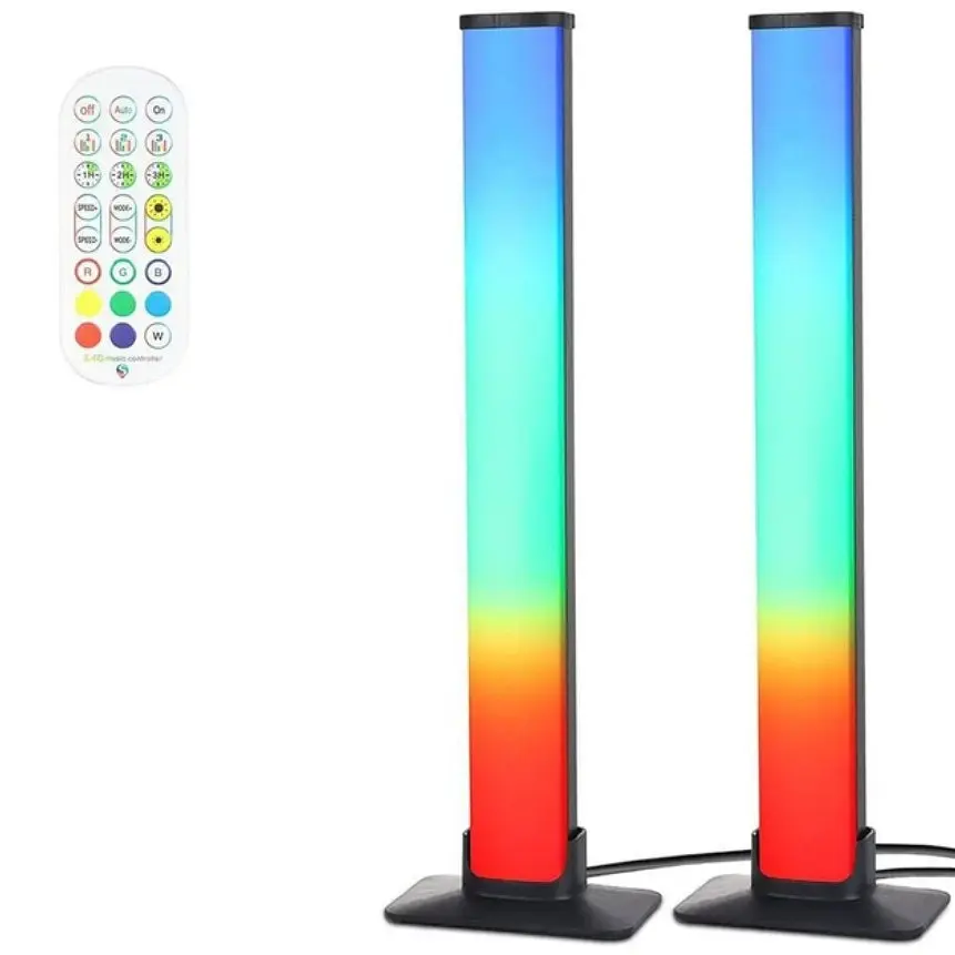 Комплект розумних ламп RGB світломузика 2 шт на робочий стіл Desktop Розумне смарт підсвічування телевізора кімнати Світлодіодні LED панелі з синхронізацією під музику для геймерів ігор стримів ТБ фонова атмосфера нічник світильник з керуванням з телефону - фото 2