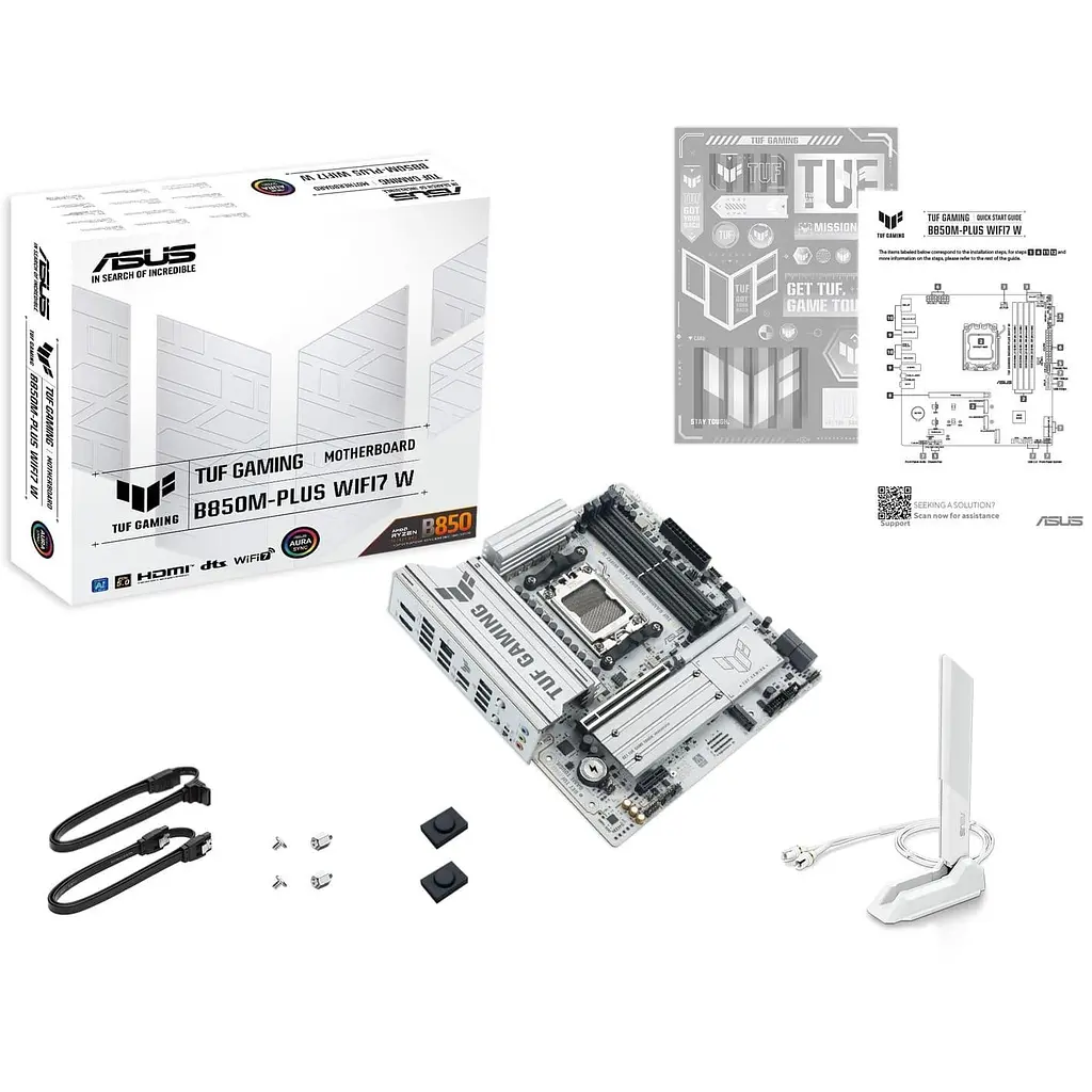 Материнська плата ASUS TUF GAMING B850M-PLUS WIFI7 WHITE (TUF GAMING B850M-PLUS WIFI7 W) (Socket AM5, AMD B850, Micro-ATX) - фото 7