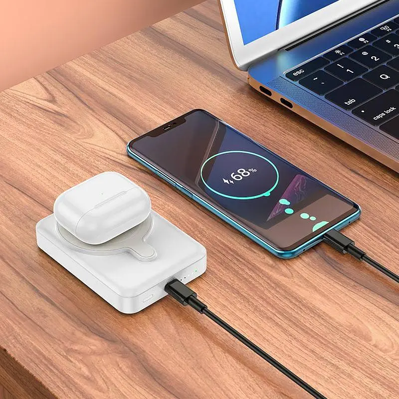 Внешний аккумулятор Hoco Q11 Expressar с беспроводной зарядкой Apple Watch и Magsafe - фото 5