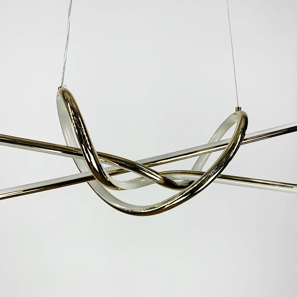 Современная золотая люстра AVIZE в двух размерах Line.F Длина 85 см - фото 8