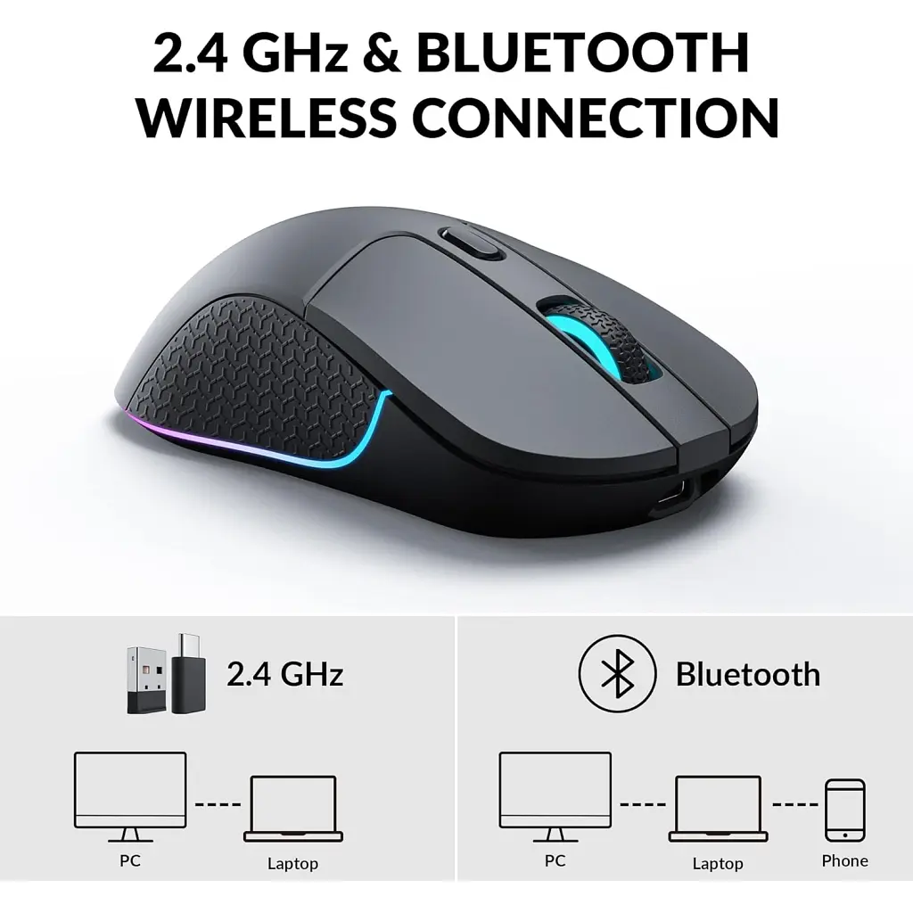 Мишка Keychron M3 Wireless/Bluetooth/USB Black (M3-A1) - фото 5