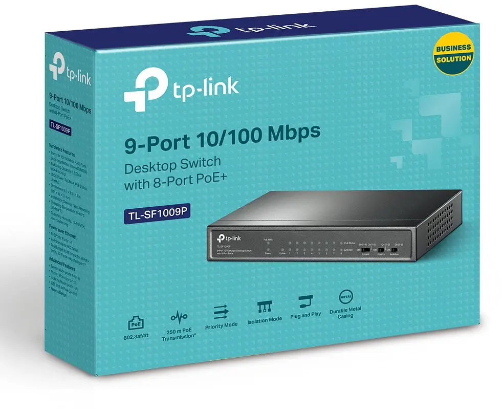 Коммутатор TL-SF1009P 9x1FE (8xPoE), 65Вт, Неуправляемый TP-Link teh0018154 - фото 5