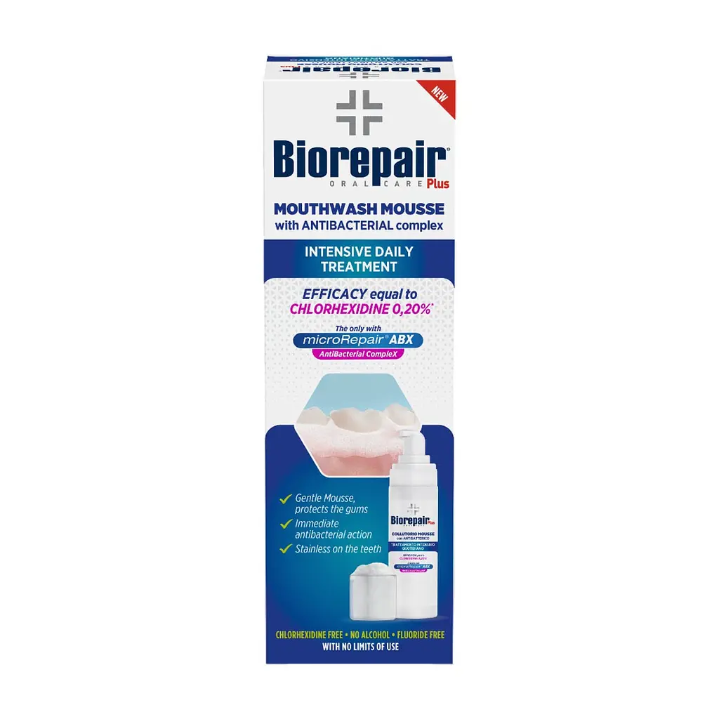 Мус для ротової порожнини Biorepair Plus Антибактеріальний 200 мл (8017331093450)