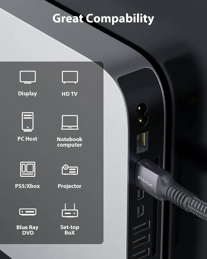 Кабелі 8K HDMI 2.1 (2 Упаковки) для Playstation 5 / PS5 Xbox Series X-48GBPS HBR3 High Speed - фото 7