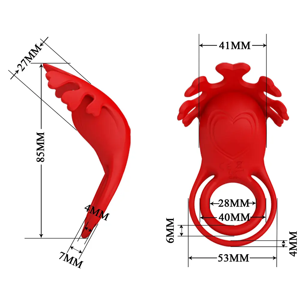 Віброкільце PRETTY LOVE - VIBRATION PENIS RING, Ruben, 7 vibration functions red PRETTY LOVE BI-210311 99055 - фото 3