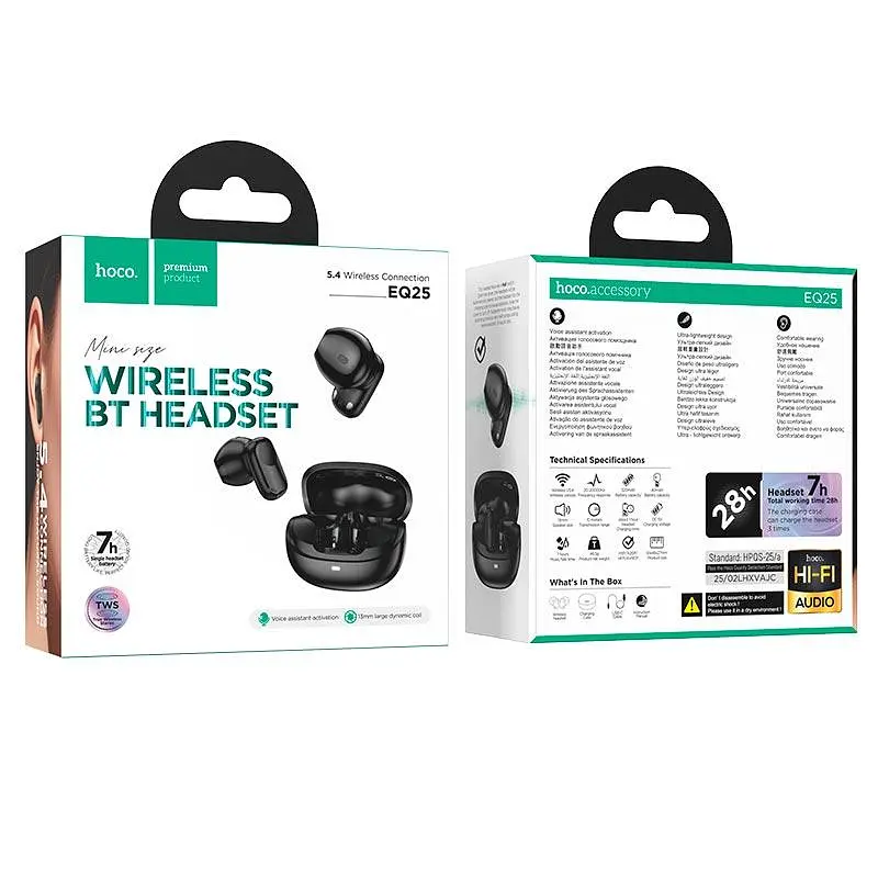 Навушники Hoco Unimpeded true wireless BT headset EQ25 BT5.4 40/320mAh 7/28h - фото 3