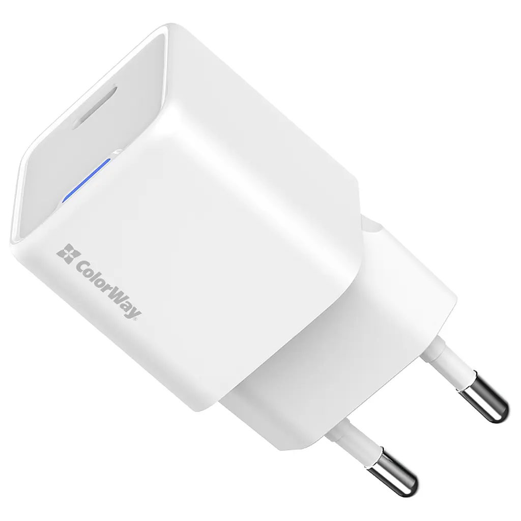 Зарядний пристрій ColorWay C101C GaN Mini 20 Вт PD PPS USB-C білий (CW-CHS059PD-WT) - фото 5