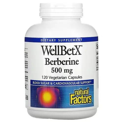 Берберин WellBetX Berberine 500 mg 120 Capsules Natural Factors vit0006512