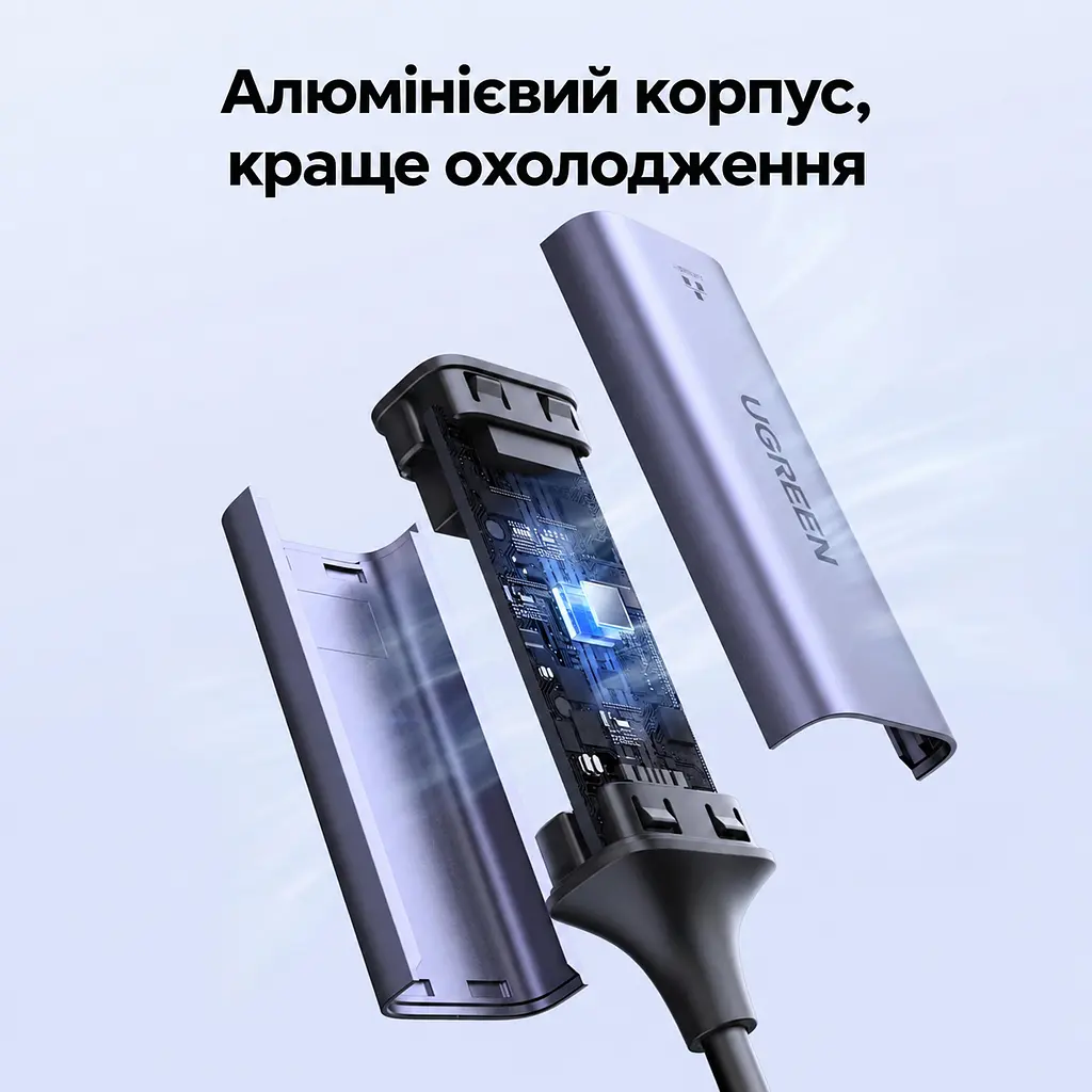 Мережевий адаптер UGREEN CM199 зовнішня мережева карта USB-C на RJ45 Ethernet 10/100/1000 Мбіт/с зі світлодіодним індикатором для Windows macOS та Linux сумісний зі Steam Deck та Nintendo Switch Lite чип AX88179B із вбудованим кабелем 0,1 м космічний сірий (50737) - фото 9