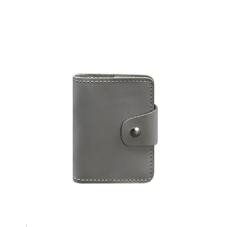 Женский кожаный кард-кейс 7.1 (Книжечка) серый - фото 7
