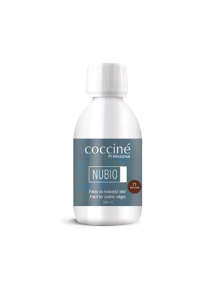 Фарба для країв шкіри Coccine Nubio, 200 мл, шоколадна — професійна фарба для ременів, сумок та шкіряних виробів