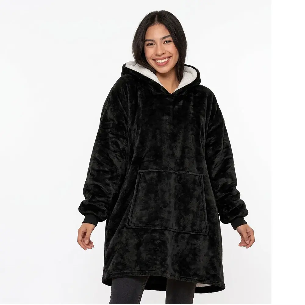 Худі - плед ковдра з капюшоном та рукавами  Huggle Hoodie розміри 80 × 100 см універсальний оверсайз - фото 2