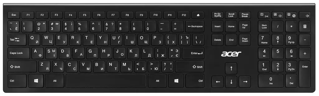 Клавиатура мембранная OKR020, 109key, WL, EN/UKR/RU, черный Acer teh0013849 - фото 2
