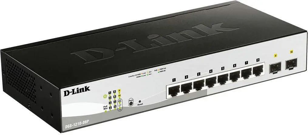 Комутатор DGS-1210-08P 8x1GE PoE, 2xSFP D-Link teh0018140 - фото 3