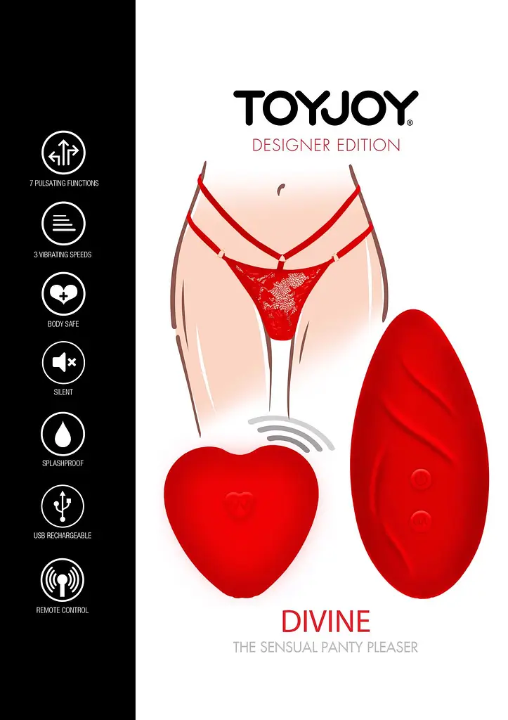 Вибратор в трусики Toy Joy Divine The Sensual Panty Pleaser 9 см красный - фото 5