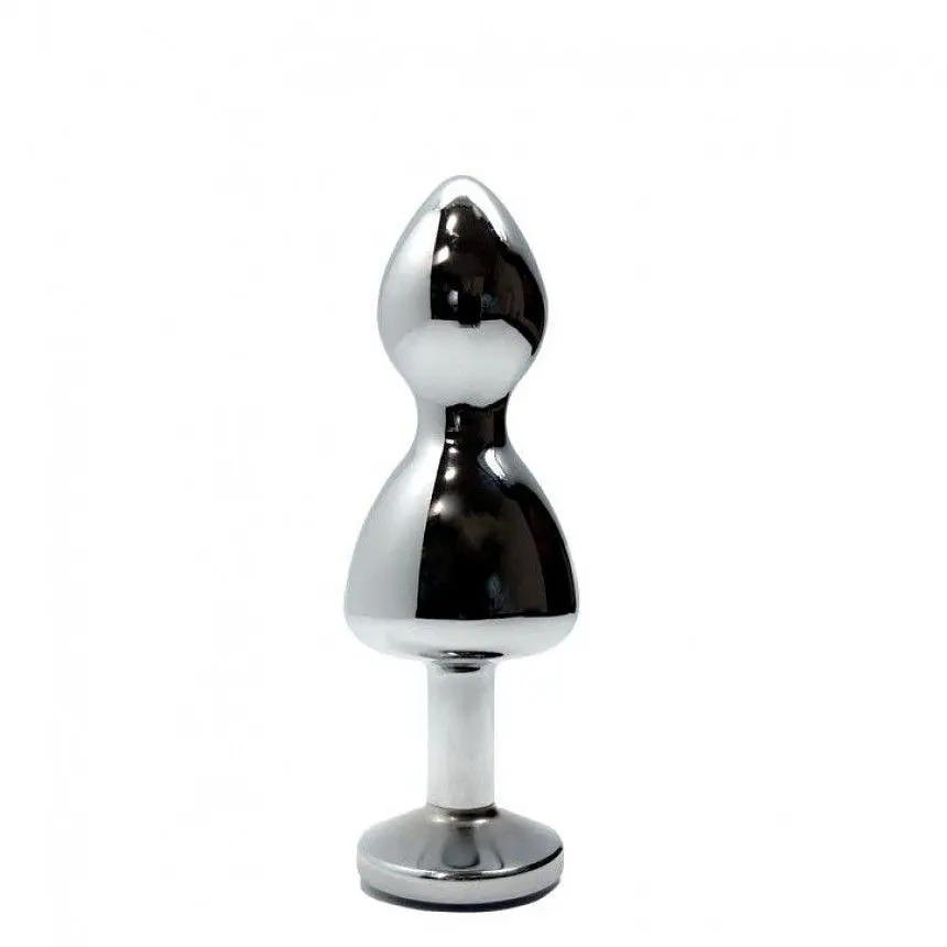 Анальная пробка Wooomy Lollypop Double Ball Metal Plug S, 8.5х2.8 см, голубой - фото 2