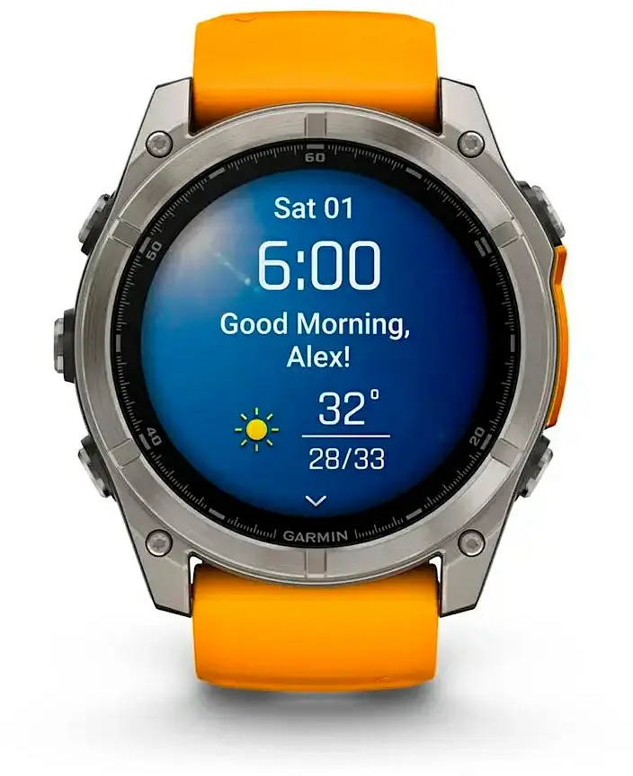 Смарт-годинник Garmin Fenix 8 47mm AMOLED Sapphire Titanium w. Spark Orange/Graphite Silicone Band (010-02904-10/11) - фото 7