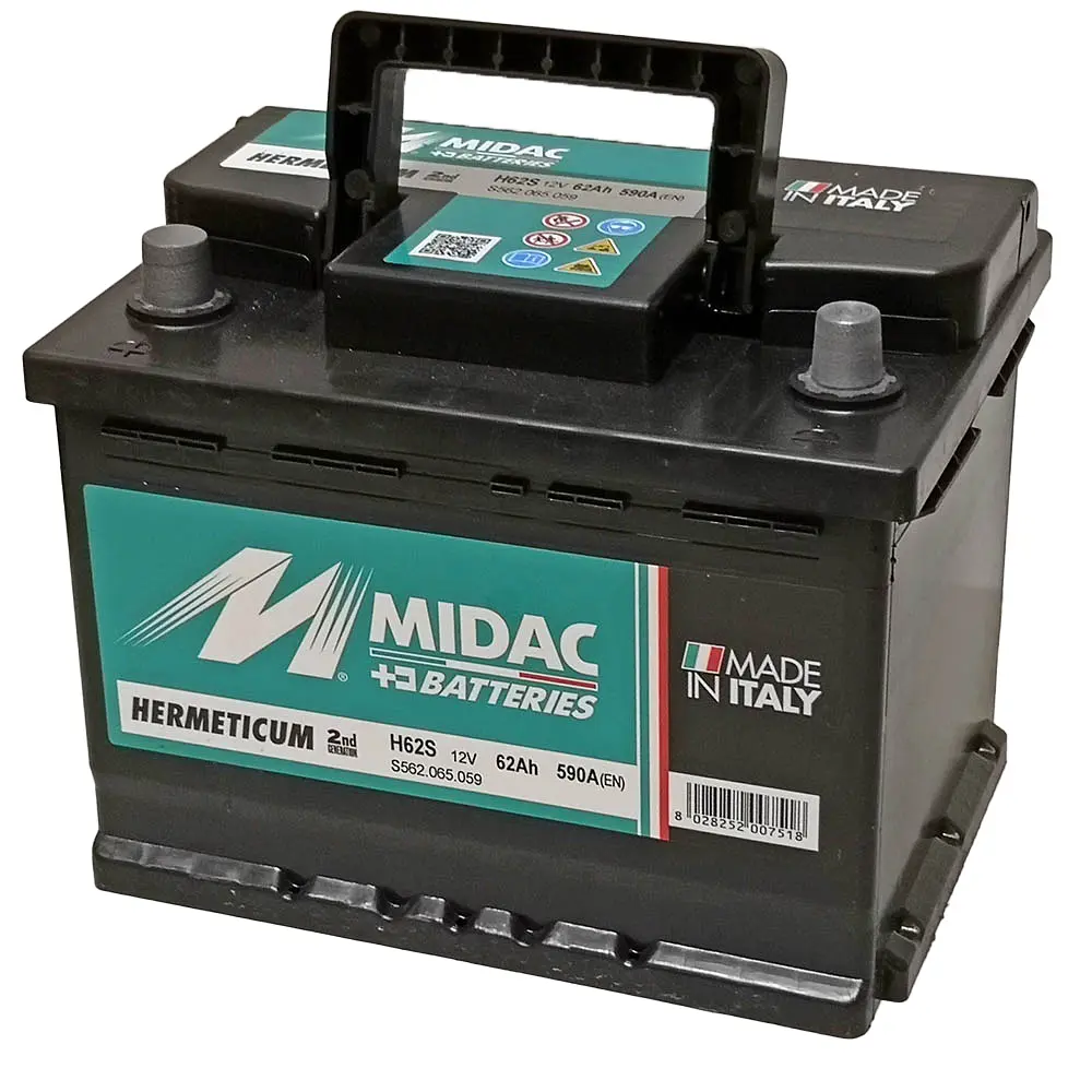 Аккумулятор 6СТ-62A MIDAC HERMETICUM, 12V, 62Ah (+/-), EN590А - фото 3
