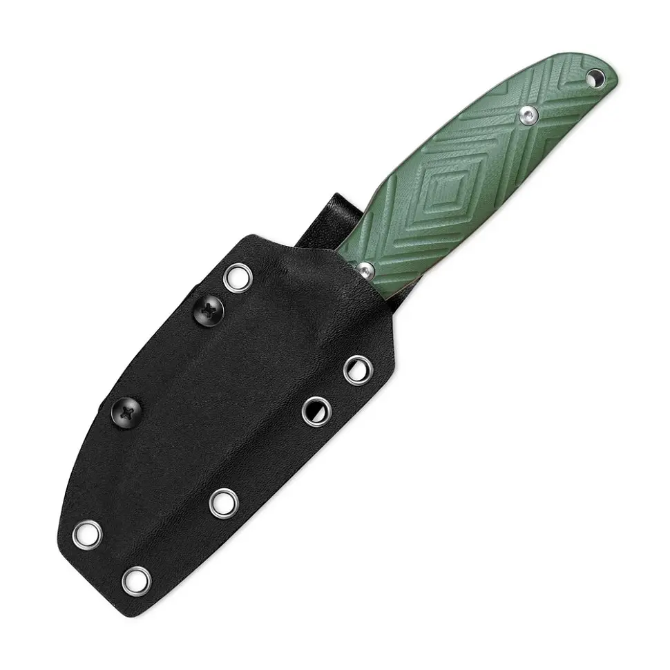 Ніж з чохлом туристичний SRM Fossa 605T-GP, (8.8 см) 14C28N / G10 зелений - фото 6