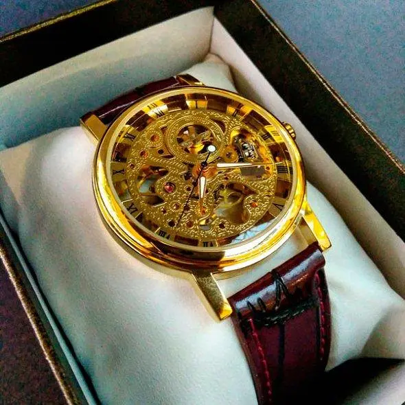 Класичний жіночий годинник Winner Gold Brown - фото 10