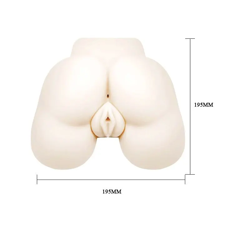 Мастурбатор Baile Pussy Anal Double Tunnels Vibrat. Eggs з вібрацією, 19 см (тілесний) - фото 7