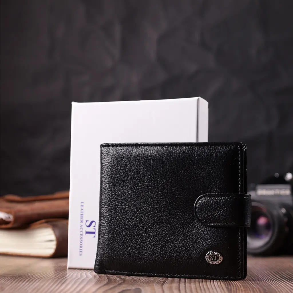 Чоловічий шкіряний гаманець ST Leather 11,5х10,3х2 см acs0028482 - фото 9