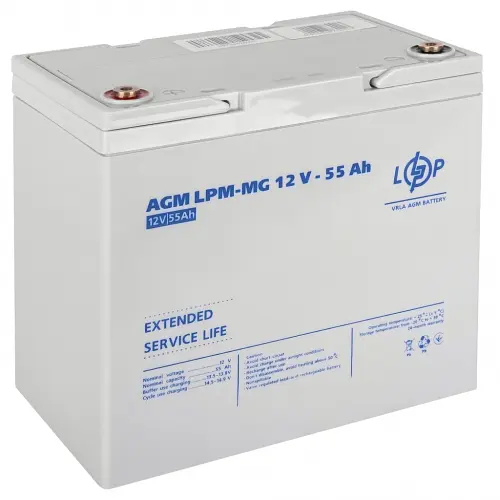 Акумулятор LogicPower LPM-MG 12V - 55 Ah AGM мультигелевий - фото 2