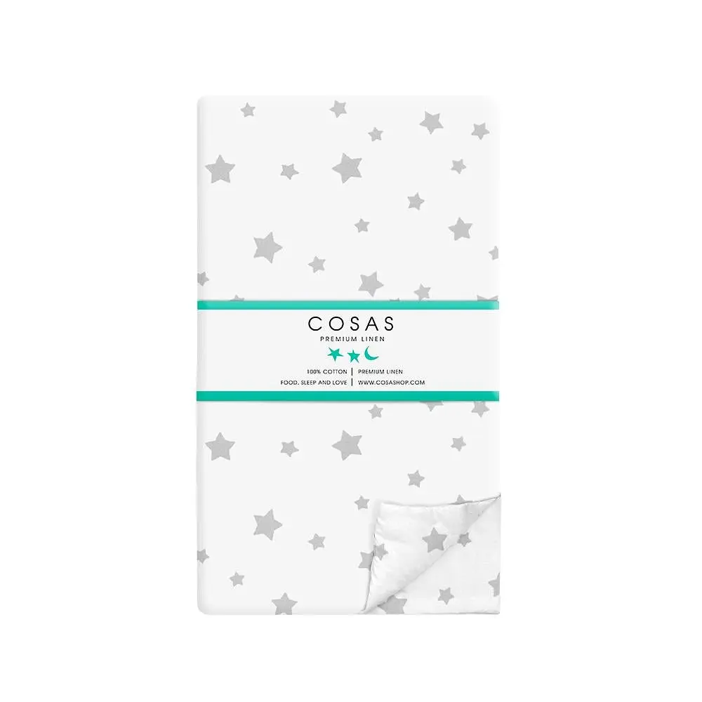 Комплект постільної білизни Cosas євро з простирадлом на резинці GREY STARS CS3 200 x 220 см (StarGrey_El-Sky_200) - фото 5