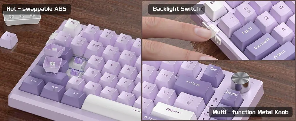 Клавіатура MageGee SKY 81 RGB Violet Switch (6971969727939) Violet (G-000003955) - фото 10