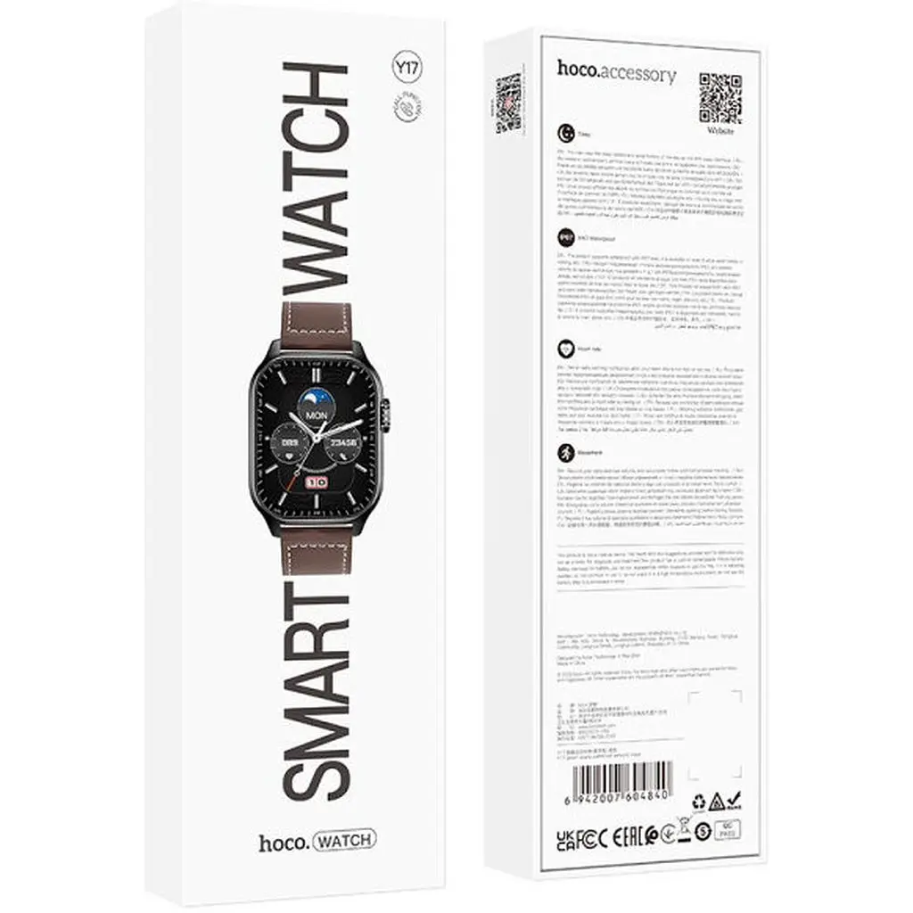 Смарт часы с поддержкой звонков HOCO Y17 Smart sports watch (call version) черные - фото 7