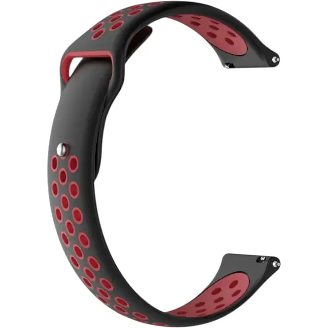 Ремінець DK CDK для Garmin Vivomove HR 20mm Silicone Sport Band Nike (011906) (black / red)