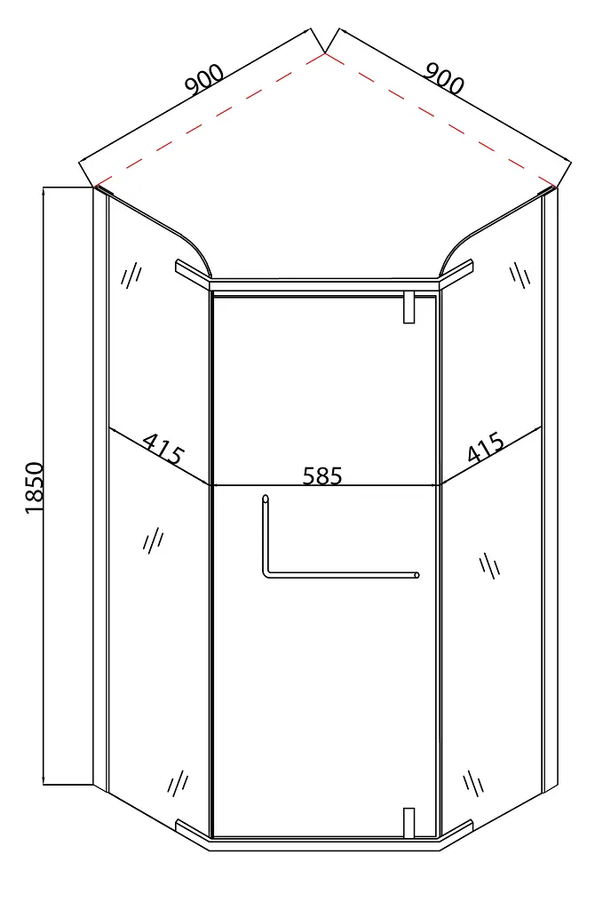 Душова кабіна без піддону Mixxus Lines SC01-90x90x185-TR хром прозоре скло 6 мм MI6915, Універсальна, прозорий, хром - фото 2