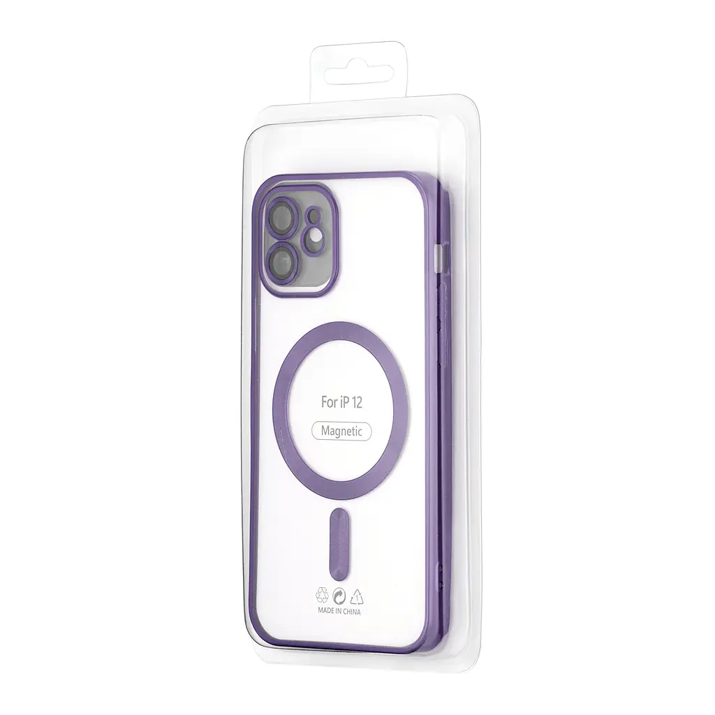 Чохол Ductil Metallic Edge with MagSafe (Protected Camera & Lens) iPhone 12 Deep Purple - фото 2