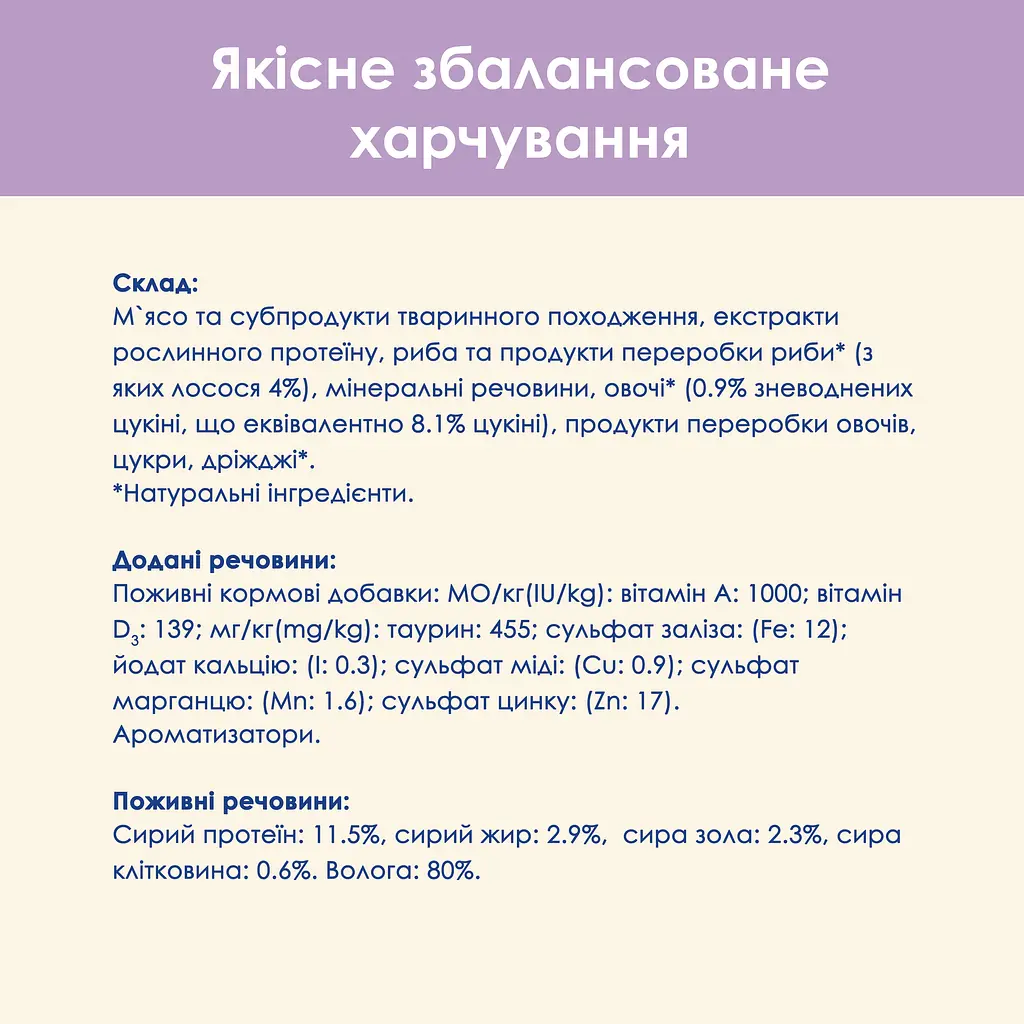Вологий корм для котів Cat Chow Sensetive з лососем та цукіні 85 г - фото 7