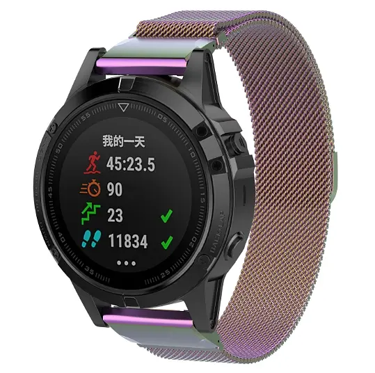 Ремінець металевий для смарт-годинника Google Pixel Watch 47 mm, Milanese Magnetic, різнокольоровий, міланська петля, браслет на магнітній застібці, сумісний з годинником Google Pixel Watch, для моделей з розміром корпусу 47 мм - фото 2