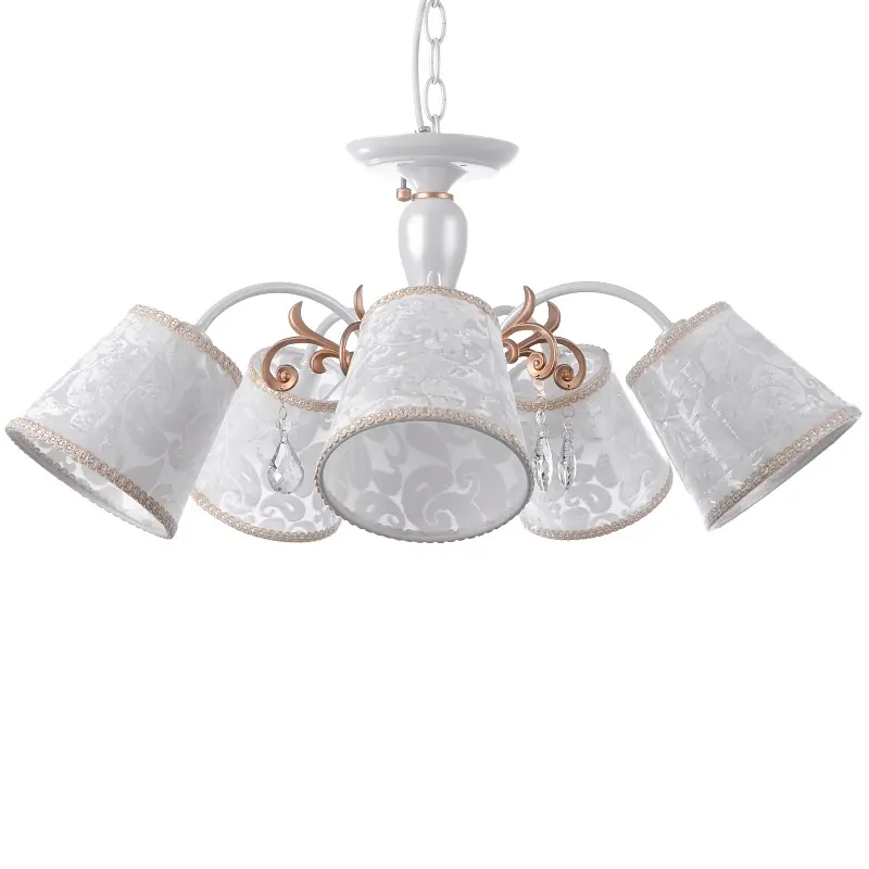 Люстра подвесная Brille с абажуром классическая E14 40W WH (BKL-573S/5) - фото 4