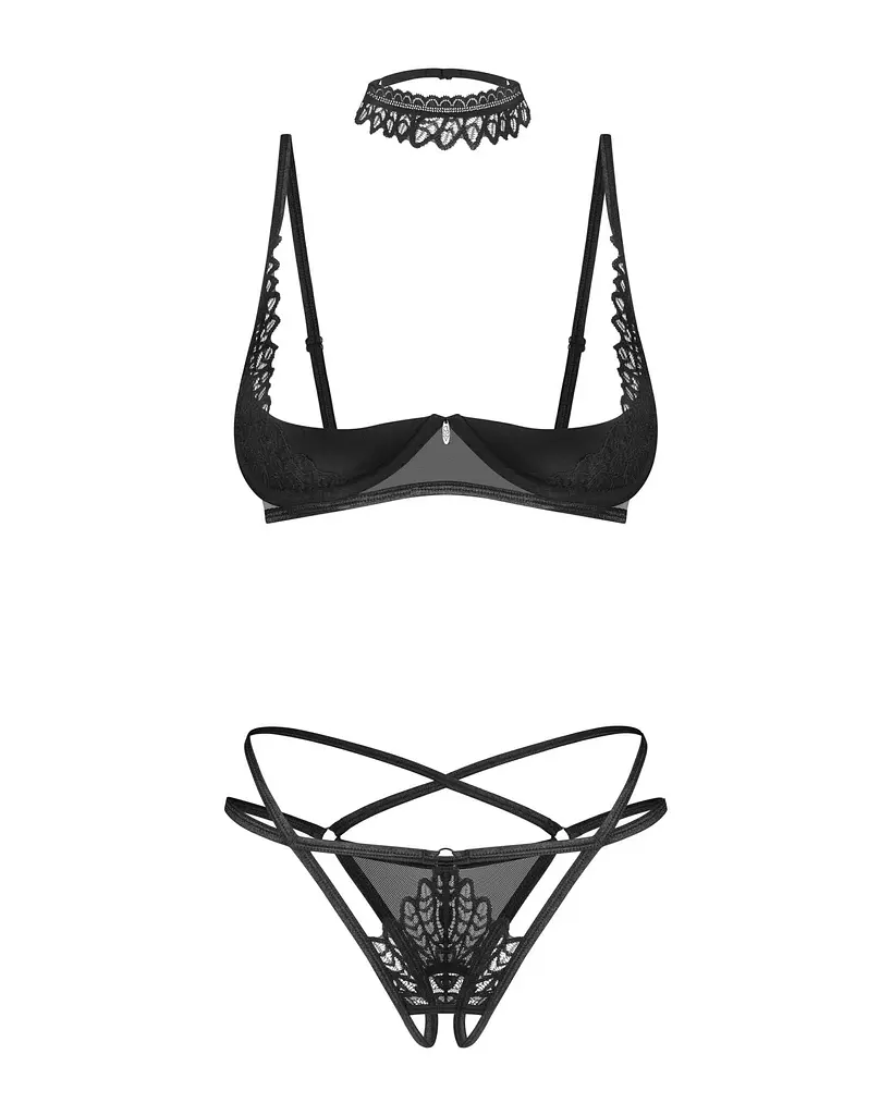 Комплект Obsessive Donarella XL/2XL чорний - фото 6
