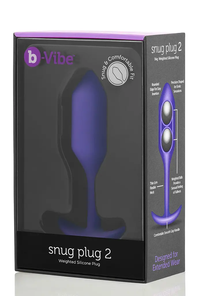 Анальна пробка B-Vibe Snug Plug 2, 10.5 см (фіолетовий) - фото 5