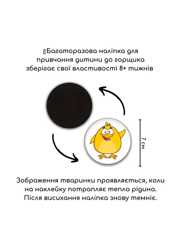 Термонаклейки для привчання до горщика дитячі для малюків багаторазові набір з 5 штук MegaZayka казкові - фото 4