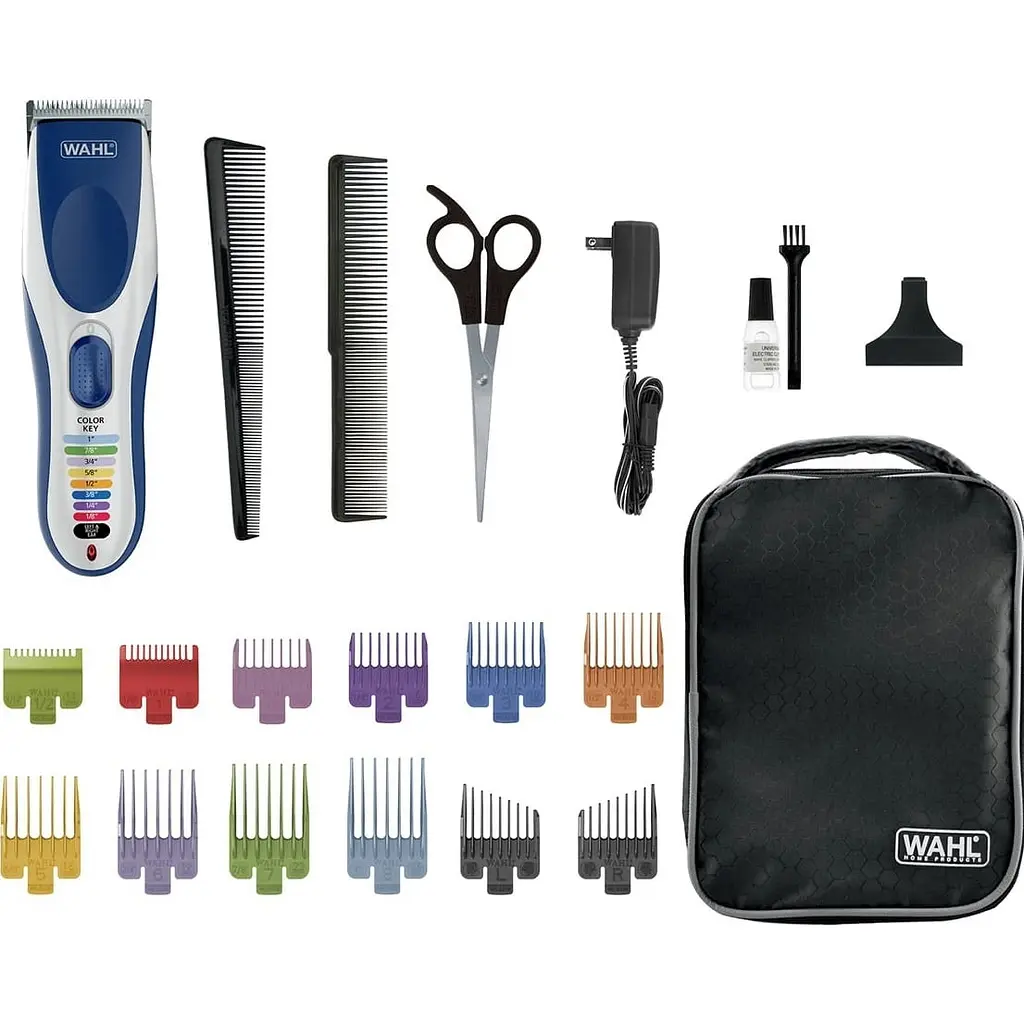 Набір для стрижки Wahl Color Pro Cordless, мережа акум., гребінець, ножиці, сталь, синій - фото 2