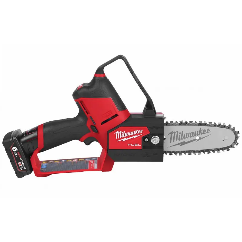 Пила ланцюгова акумуляторна безщіткова MILWAUKEE, M12 FHS-602X, шина 15см (зарядний пристрій С12 С, 2 акумулятори М12 В6 6Аг, чо - фото 2